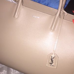 Brand new AUTHENTIC ysl khaki tan tote
